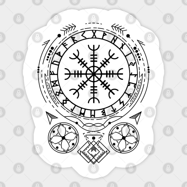 Helm of Awe - Aegishjalmur | Norse Pagan Symbol Sticker by CelestialStudio